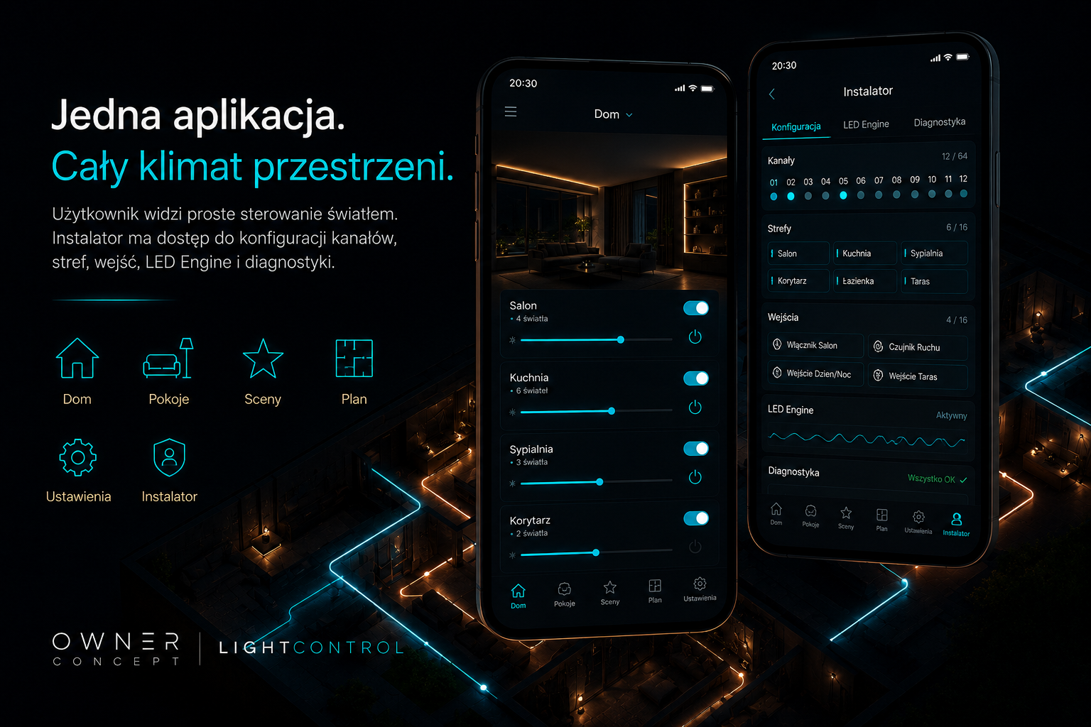Jedna aplikacja Owner Concept LightControl